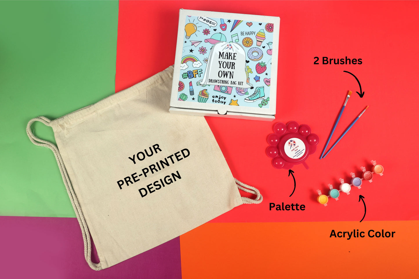 DIY Hello Kitty DrawString Bag Painting Kit
